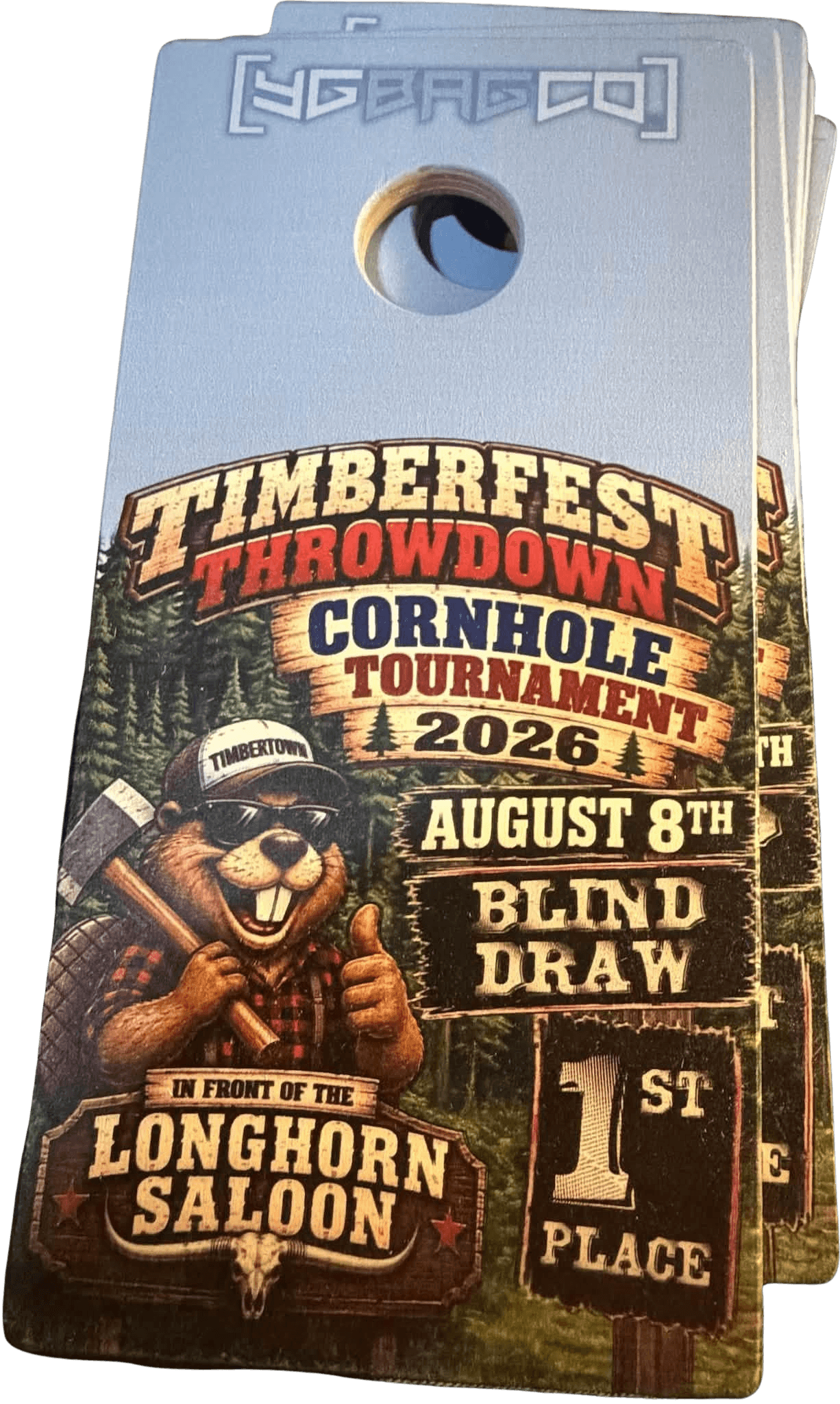 Timberfest Throwdown custom cornhole tournament awards