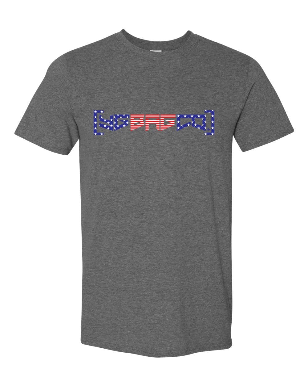Charcoal YG Bag Co T-shirt with American flag wordmark