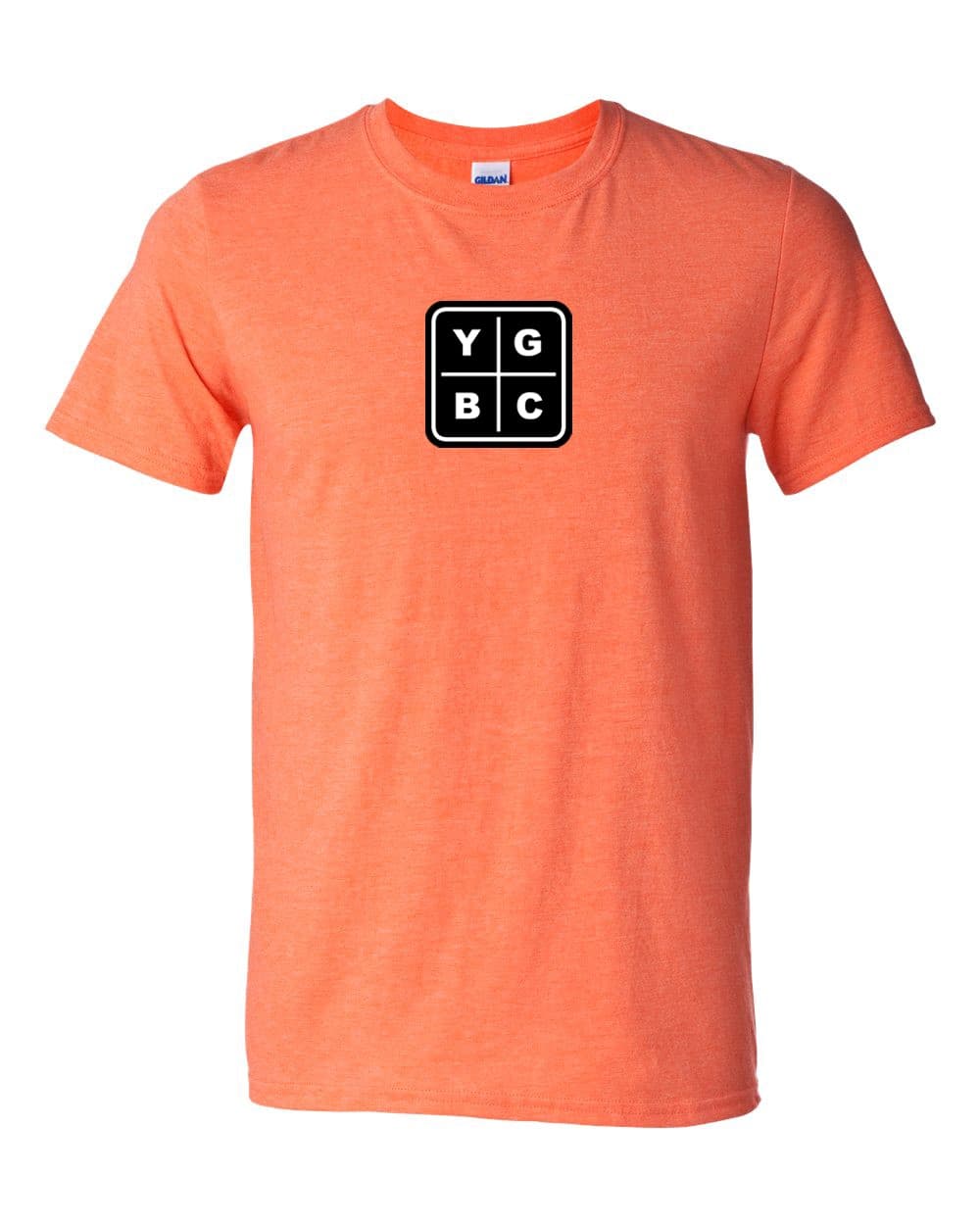 Orange T-shirt with black and white YGBC square mark